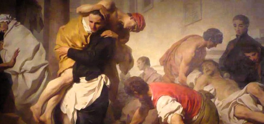 Der Heilige Kamillus von Lellis und seine Mitbrüder dienen den Kranken in Italien